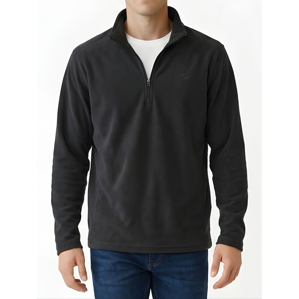 Champion Gray 1/4 Zip Fleece Sports Wear Sweatshirt Size L